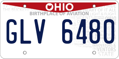 OH license plate GLV6480