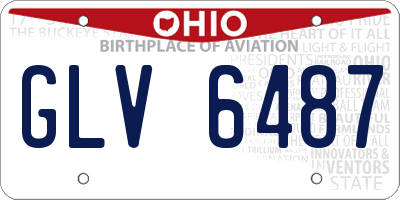 OH license plate GLV6487