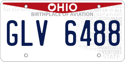 OH license plate GLV6488