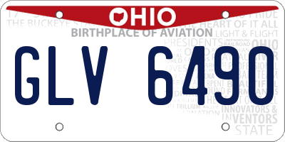 OH license plate GLV6490