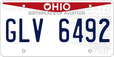 OH license plate GLV6492