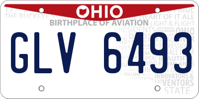 OH license plate GLV6493