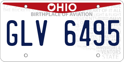 OH license plate GLV6495