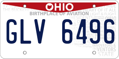 OH license plate GLV6496