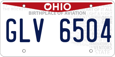 OH license plate GLV6504