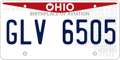 OH license plate GLV6505