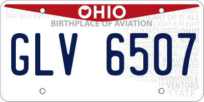 OH license plate GLV6507