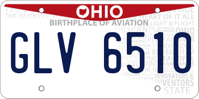 OH license plate GLV6510