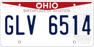 OH license plate GLV6514