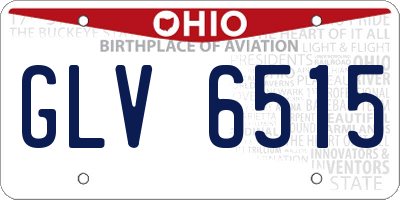 OH license plate GLV6515