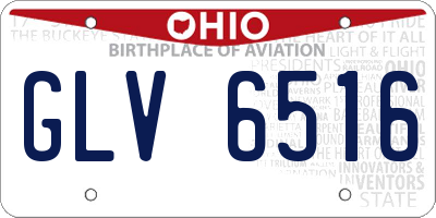 OH license plate GLV6516