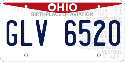 OH license plate GLV6520
