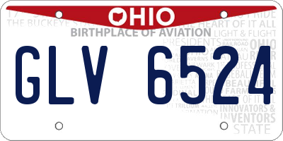 OH license plate GLV6524