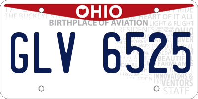 OH license plate GLV6525