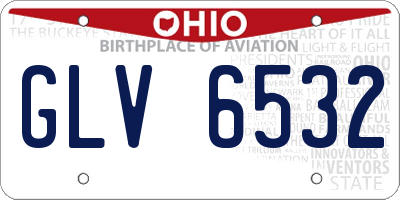 OH license plate GLV6532