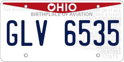 OH license plate GLV6535