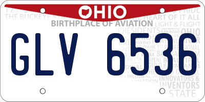 OH license plate GLV6536