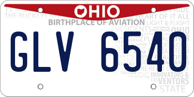 OH license plate GLV6540