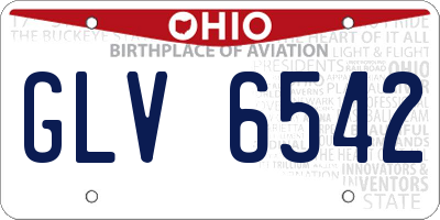 OH license plate GLV6542