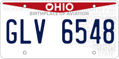 OH license plate GLV6548