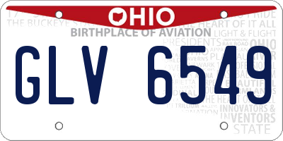 OH license plate GLV6549