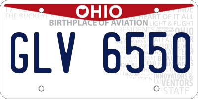 OH license plate GLV6550
