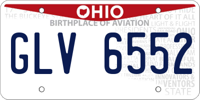 OH license plate GLV6552