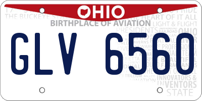 OH license plate GLV6560