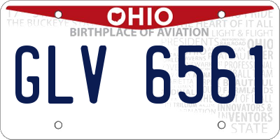 OH license plate GLV6561