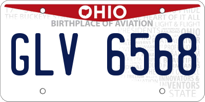 OH license plate GLV6568