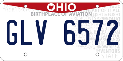 OH license plate GLV6572