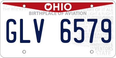 OH license plate GLV6579