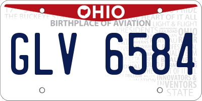 OH license plate GLV6584