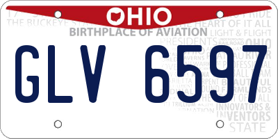 OH license plate GLV6597