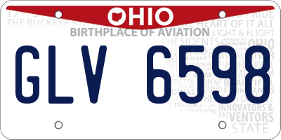 OH license plate GLV6598