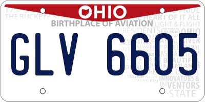 OH license plate GLV6605