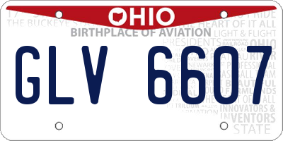 OH license plate GLV6607