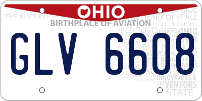 OH license plate GLV6608