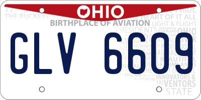 OH license plate GLV6609