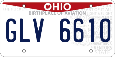 OH license plate GLV6610