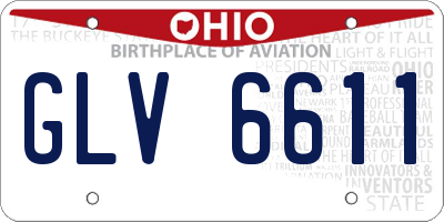 OH license plate GLV6611