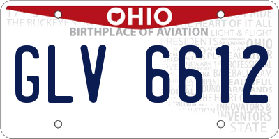 OH license plate GLV6612