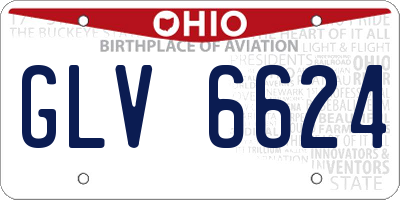 OH license plate GLV6624
