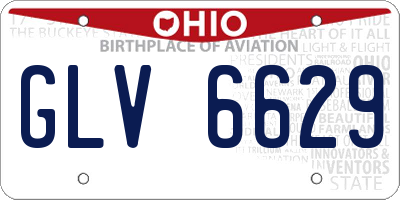OH license plate GLV6629