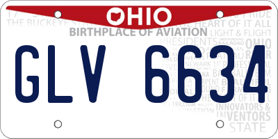 OH license plate GLV6634
