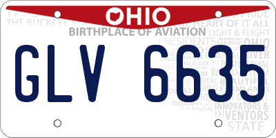 OH license plate GLV6635