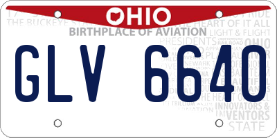 OH license plate GLV6640