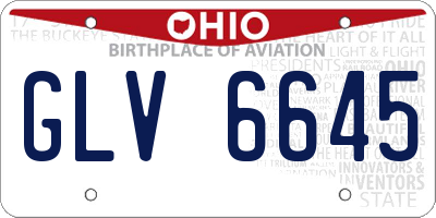 OH license plate GLV6645