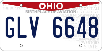 OH license plate GLV6648