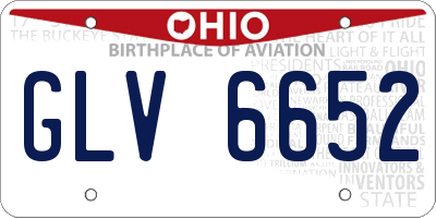 OH license plate GLV6652